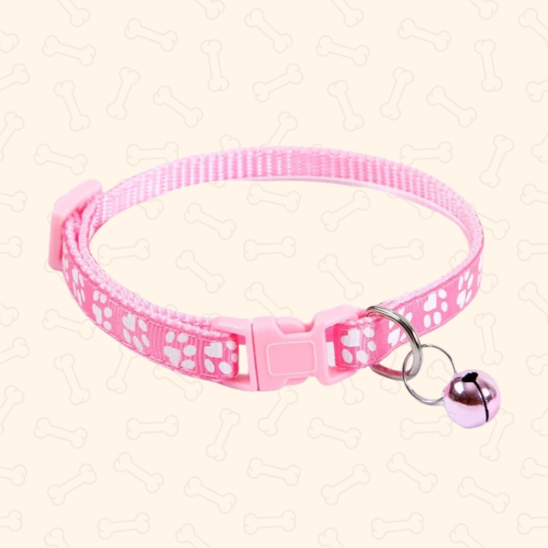 Shadow Colorful Paw Print Adjustable Pet Collar with Bell