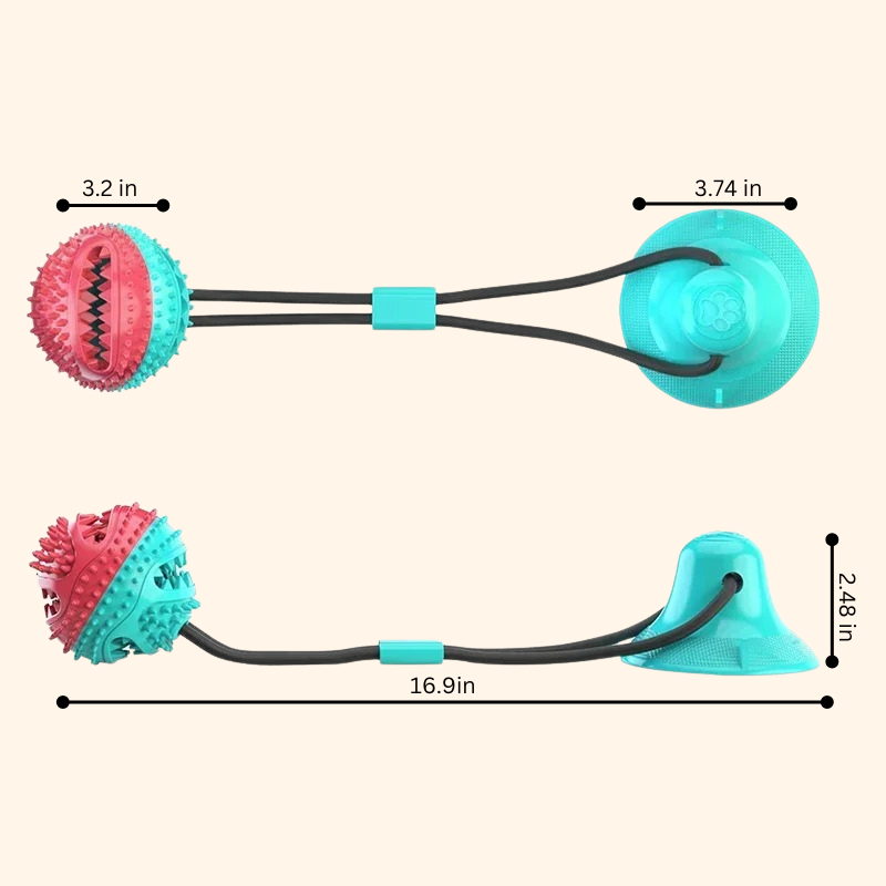 Shadow Mighty Chew Interactive Dog Toy Ball - Suction Cup, Slow Feeder & Chew Cleaner for Large Breeds