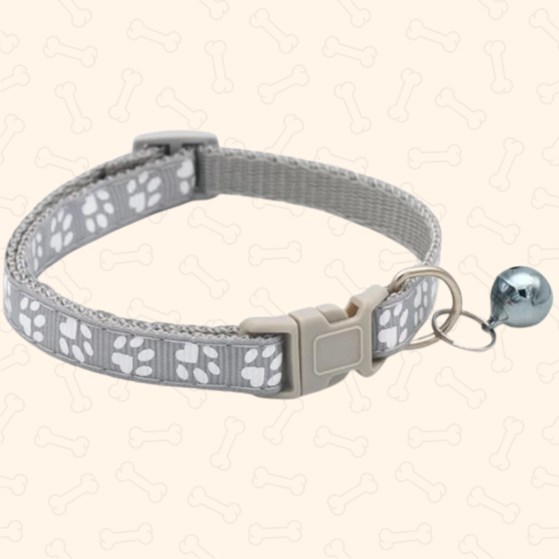 Shadow Colorful Paw Print Adjustable Pet Collar with Bell