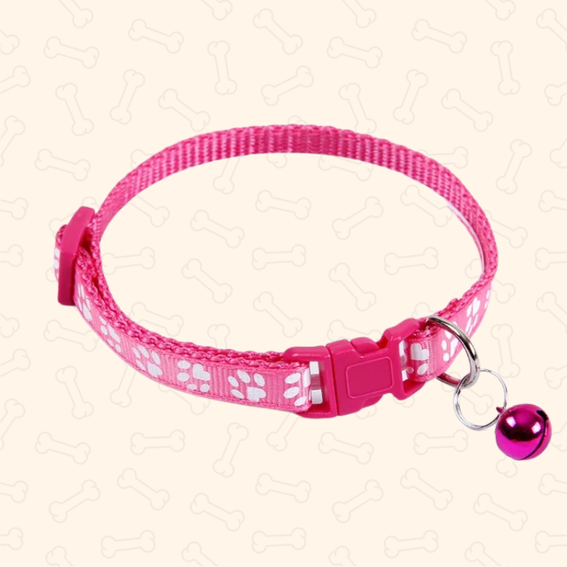 Shadow Colorful Paw Print Adjustable Pet Collar with Bell