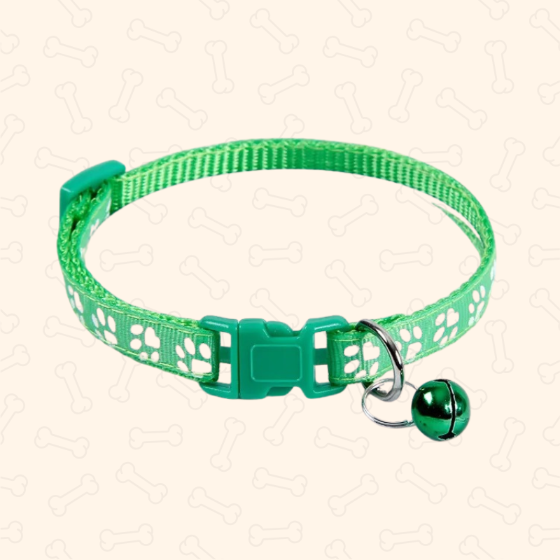 Shadow Colorful Paw Print Adjustable Pet Collar with Bell