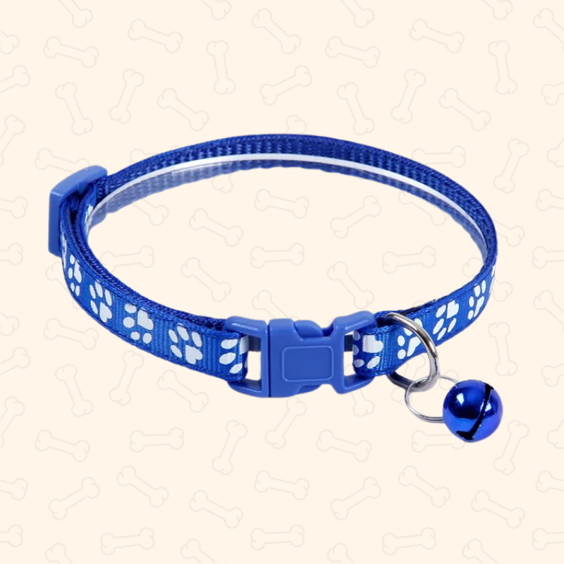 Shadow Colorful Paw Print Adjustable Pet Collar with Bell