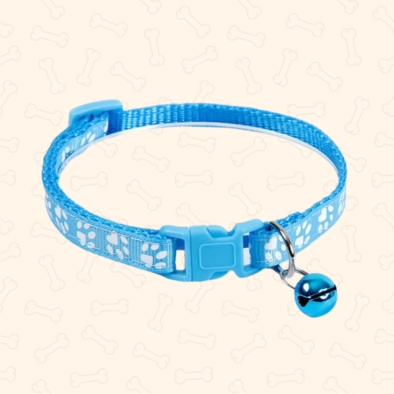 Shadow Colorful Paw Print Adjustable Pet Collar with Bell