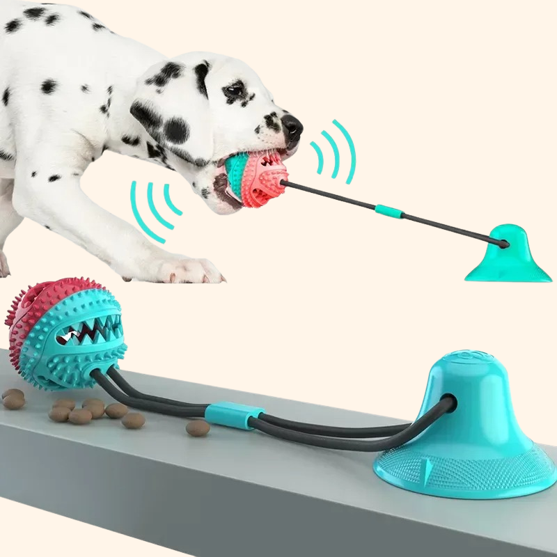Shadow Mighty Chew Interactive Dog Toy Ball - Suction Cup, Slow Feeder & Chew Cleaner for Large Breeds