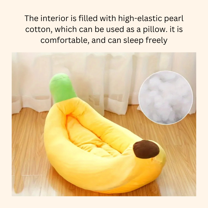 Shadow Cozy Banana Dog Bed β Washable Plush Cushion for Small to Large Dogs