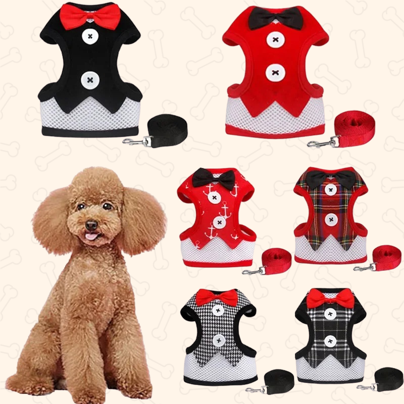 Shadow Dapper Pet Tuxedo Harness & Leash Set