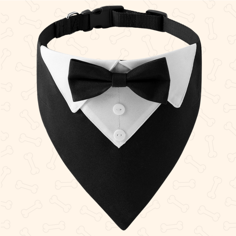 Shadow Dapper Pup Tuxedo Bandana – Classy, Adjustable & Made to Impress