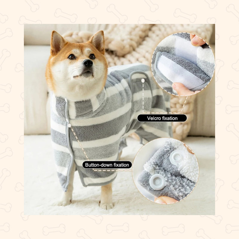 Shadow CozyPaws Ultra-Absorbent Dog Bathrobe