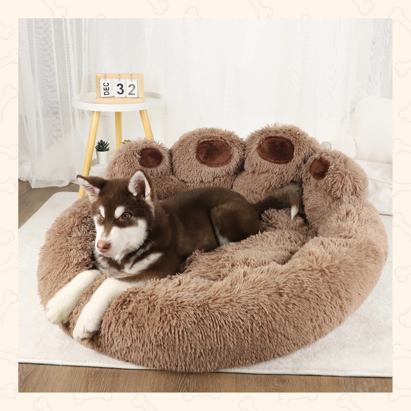 Shadow Fluffy Paw-Shaped Bed Cozy Sofa for Dogs