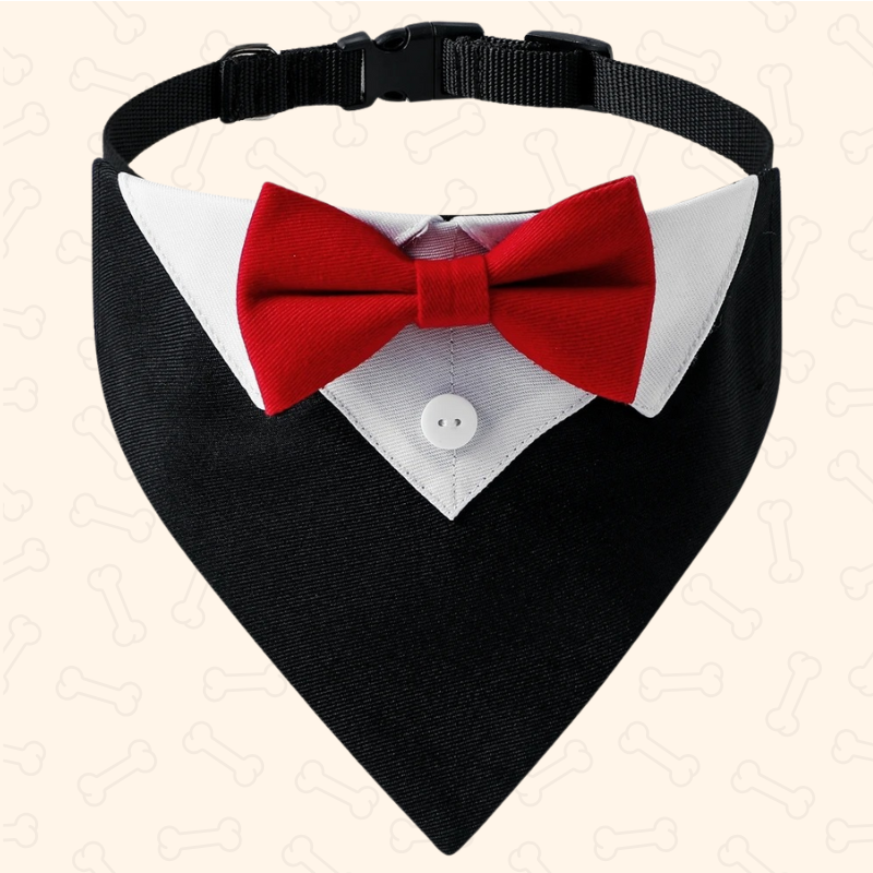 Shadow Dapper Pup Tuxedo Bandana – Classy, Adjustable & Made to Impress