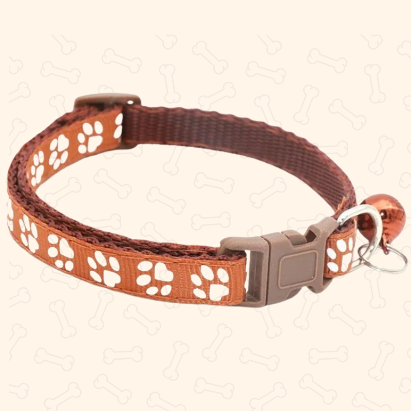 Shadow Colorful Paw Print Adjustable Pet Collar with Bell