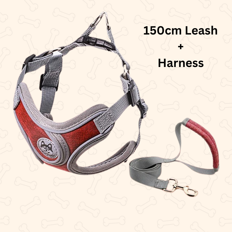 Shadow Reflective Comfort Fit Dog Harness & Leash Set