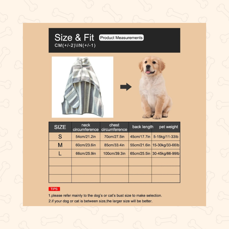 Shadow CozyPaws Ultra-Absorbent Dog Bathrobe