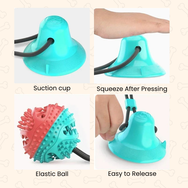 Shadow Mighty Chew Interactive Dog Toy Ball - Suction Cup, Slow Feeder & Chew Cleaner for Large Breeds
