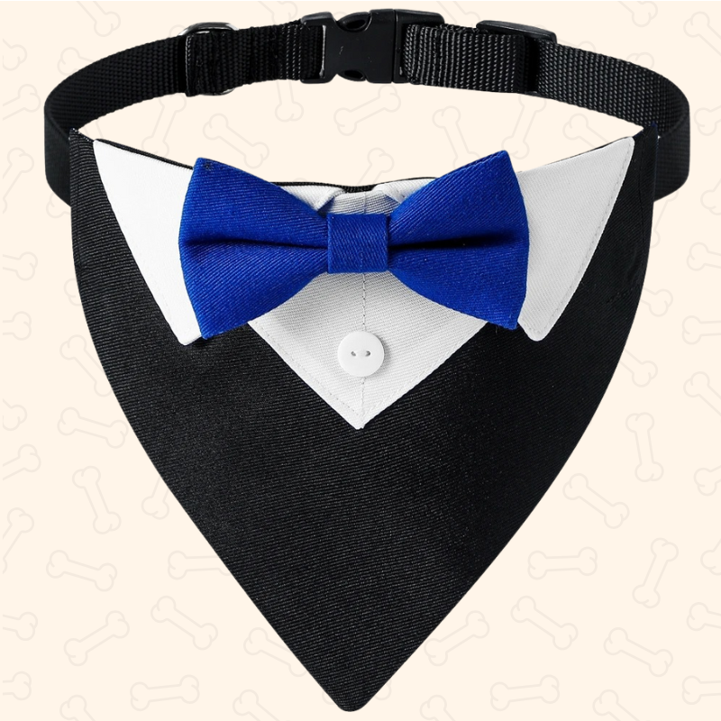Shadow Dapper Pup Tuxedo Bandana – Classy, Adjustable & Made to Impress