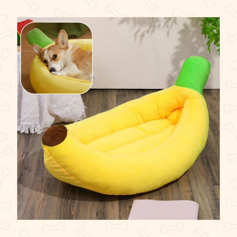 Shadow Cozy Banana Dog Bed β Washable Plush Cushion for Small to Large Dogs
