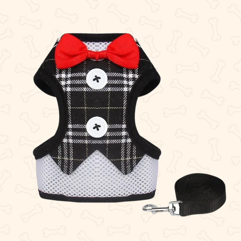 Shadow Dapper Pet Tuxedo Harness & Leash Set