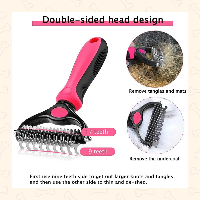 Shadow Dual-Sided Pet Deshedding Brush