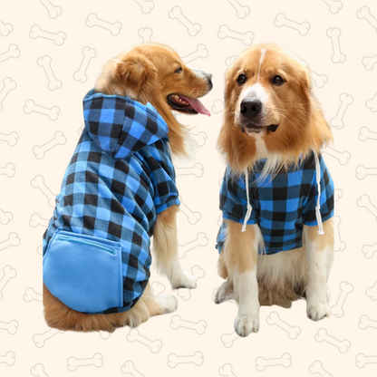 Shadow Reversible Plaid Winter Dog Coat with Hood – Waterproof Pet Jacket for Small to Large Dogs