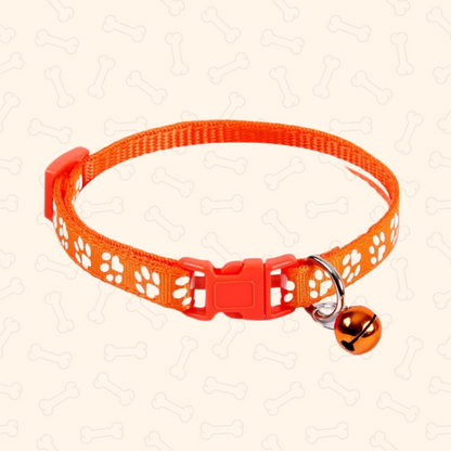 Shadow Colorful Paw Print Adjustable Pet Collar with Bell