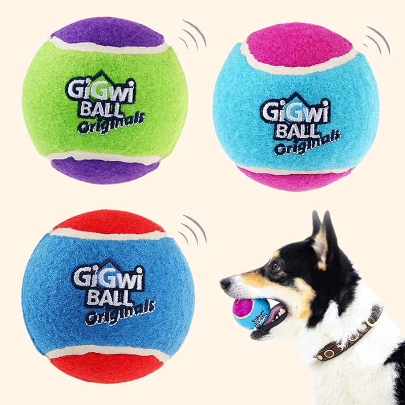 Shadow Bounce & Squeak Dog Tennis Balls – 3-Pack Interactive Play Toy