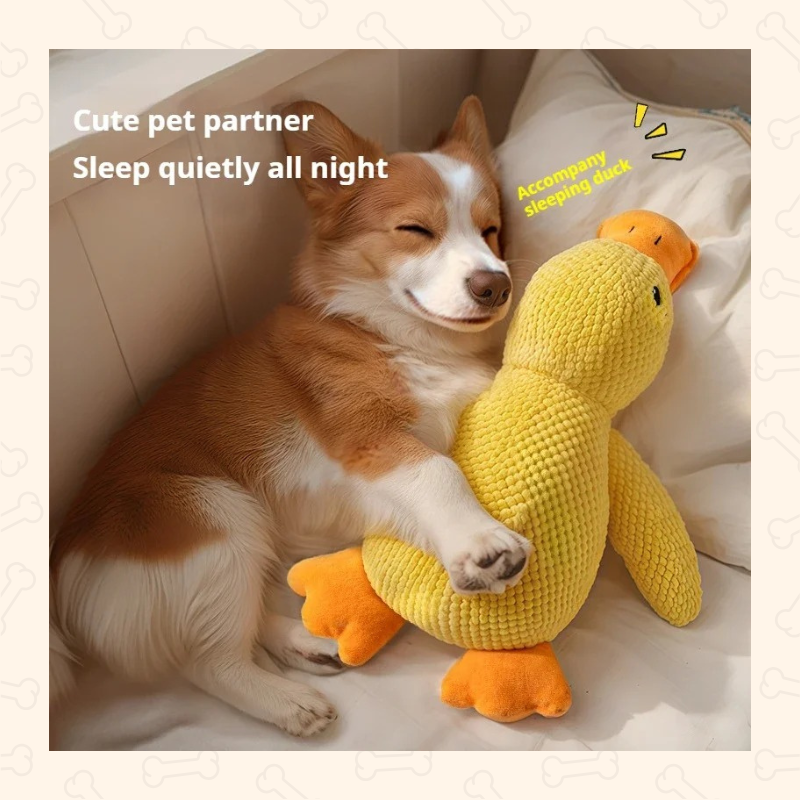 Shadow Snuggle Quack Plush Dog Toy – Squeaky & Durable Cuddle Companion