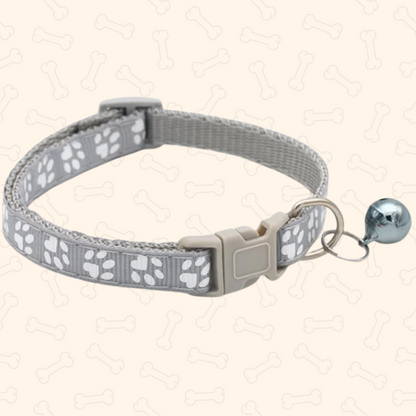 Shadow Colorful Paw Print Adjustable Pet Collar with Bell