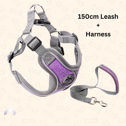 Shadow Reflective Comfort Fit Dog Harness & Leash Set