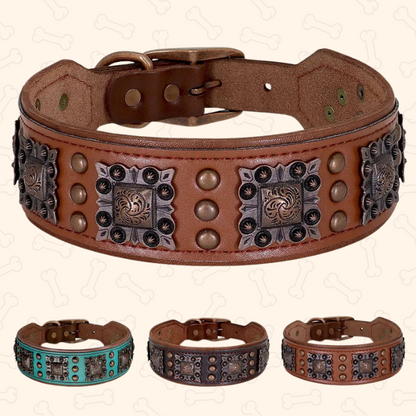 Shadow Royal Guard 2-Inch Wide Leather Dog Collar