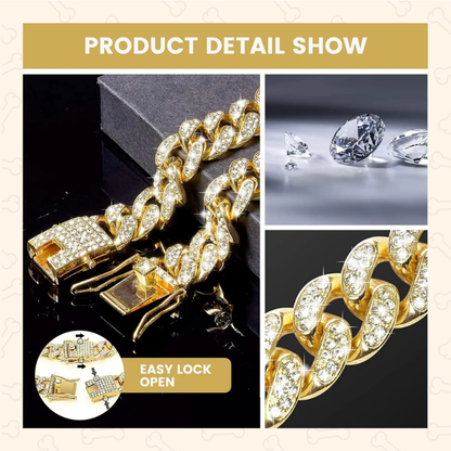 Diamond Cuban Pet Collar – Luxe, Durable & Made to Shine