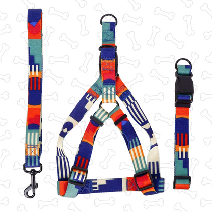 Shadow Vibrant Geo Pet Harness Set