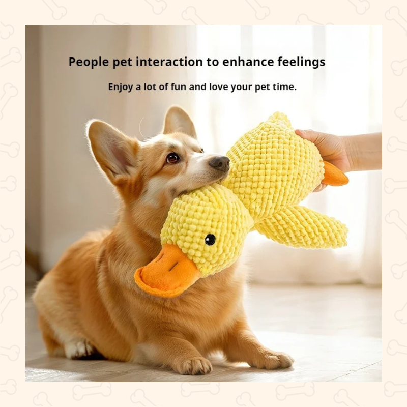 Shadow Snuggle Quack Plush Dog Toy – Squeaky & Durable Cuddle Companion