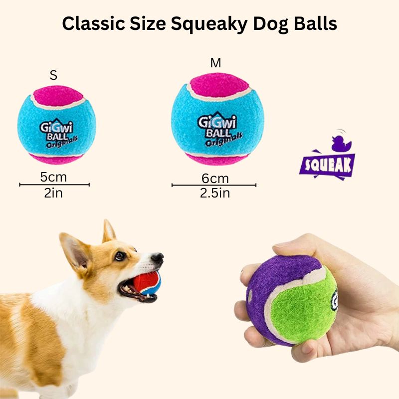 Shadow Bounce & Squeak Dog Tennis Balls – 3-Pack Interactive Play Toy