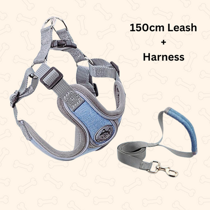 Shadow Reflective Comfort Fit Dog Harness & Leash Set