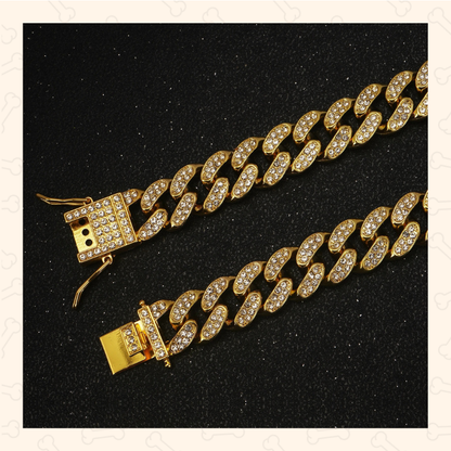 Diamond Cuban Pet Collar – Luxe, Durable & Made to Shine