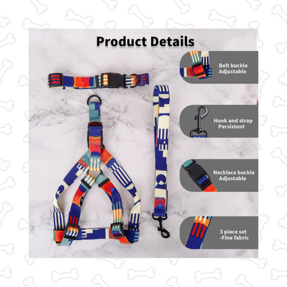 Shadow Vibrant Geo Pet Harness Set