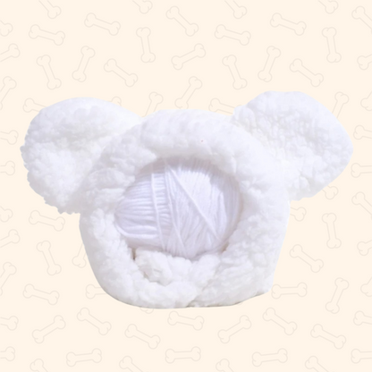 Shadow Fluffy Bear Ear Pet Hat – Cozy & Adorable