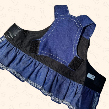 Shadow Denim Chic Bow Pet Dress