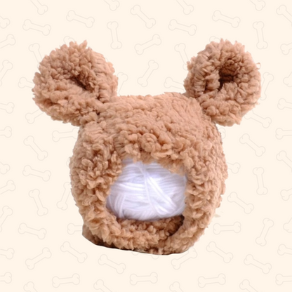Shadow Fluffy Bear Ear Pet Hat – Cozy & Adorable