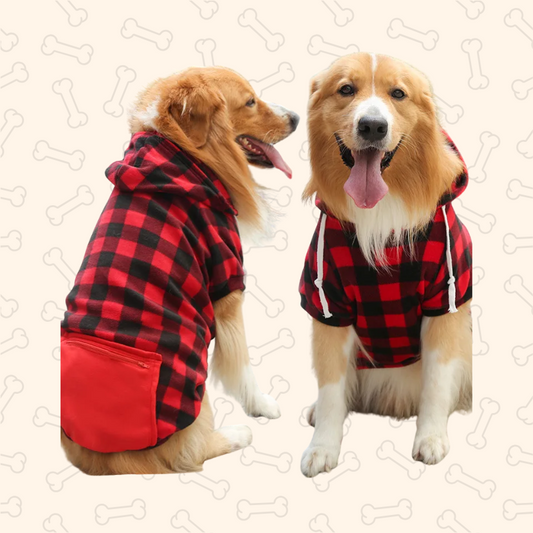 Shadow Reversible Plaid Winter Dog Coat with Hood – Waterproof Pet Jacket for Small to Large Dogs