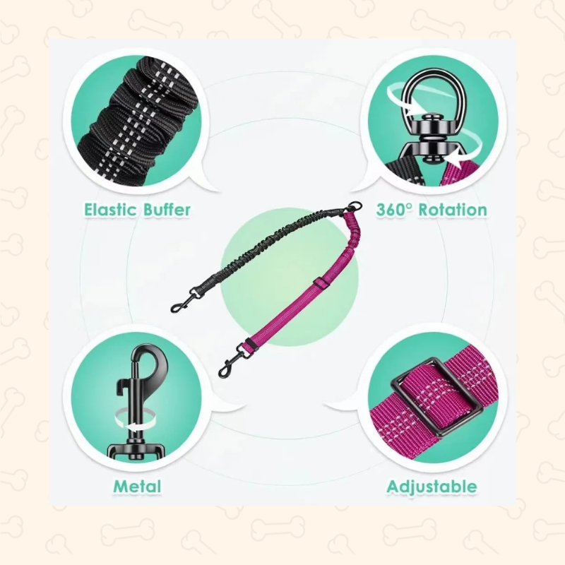 Shadow Tangle-Free Dual Dog Leash