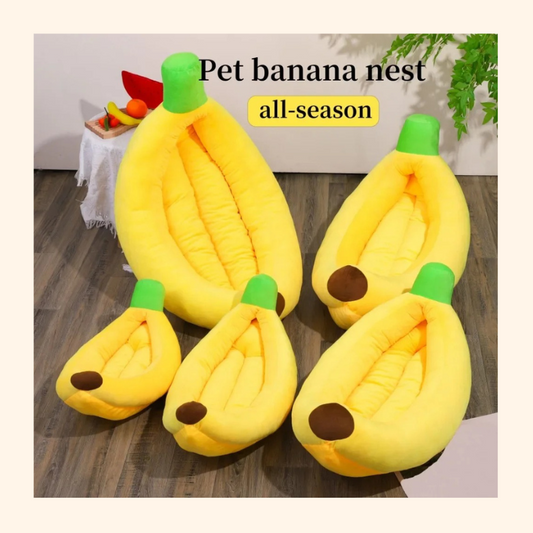 Shadow Cozy Banana Dog Bed – Washable Plush Cushion for Small to Large Dogs
