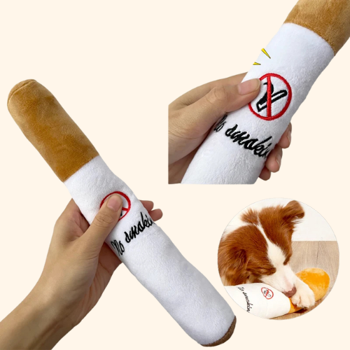 Shadow Funny Cigarette Squeaky Plush Toy
