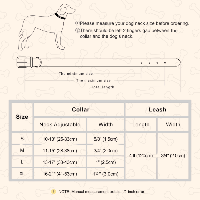 Shadow Luxury Soft Padded PU Leather Dog Collar & Leash Set